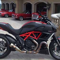 Project Diavel: Larry Lulay's Ducati Diavel in front of Don Lulay's carriage house - Taken on Red Car Photo Day - May 2015